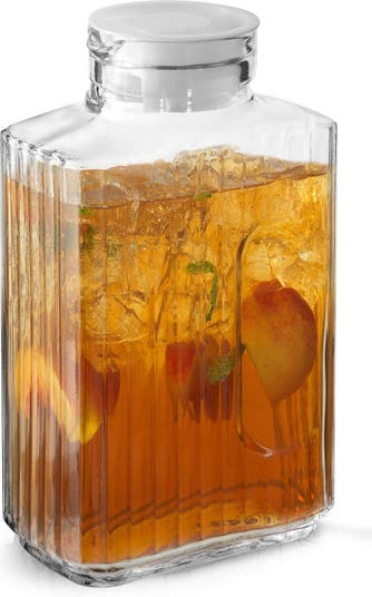 JoyJolt Beverage Serveware Glass Pitcher & 2 Lids - 68 oz, 68 oz