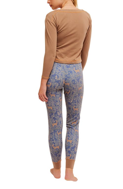 Shop Free People Chill Evening Knit Pajamas In Night Sky Combo