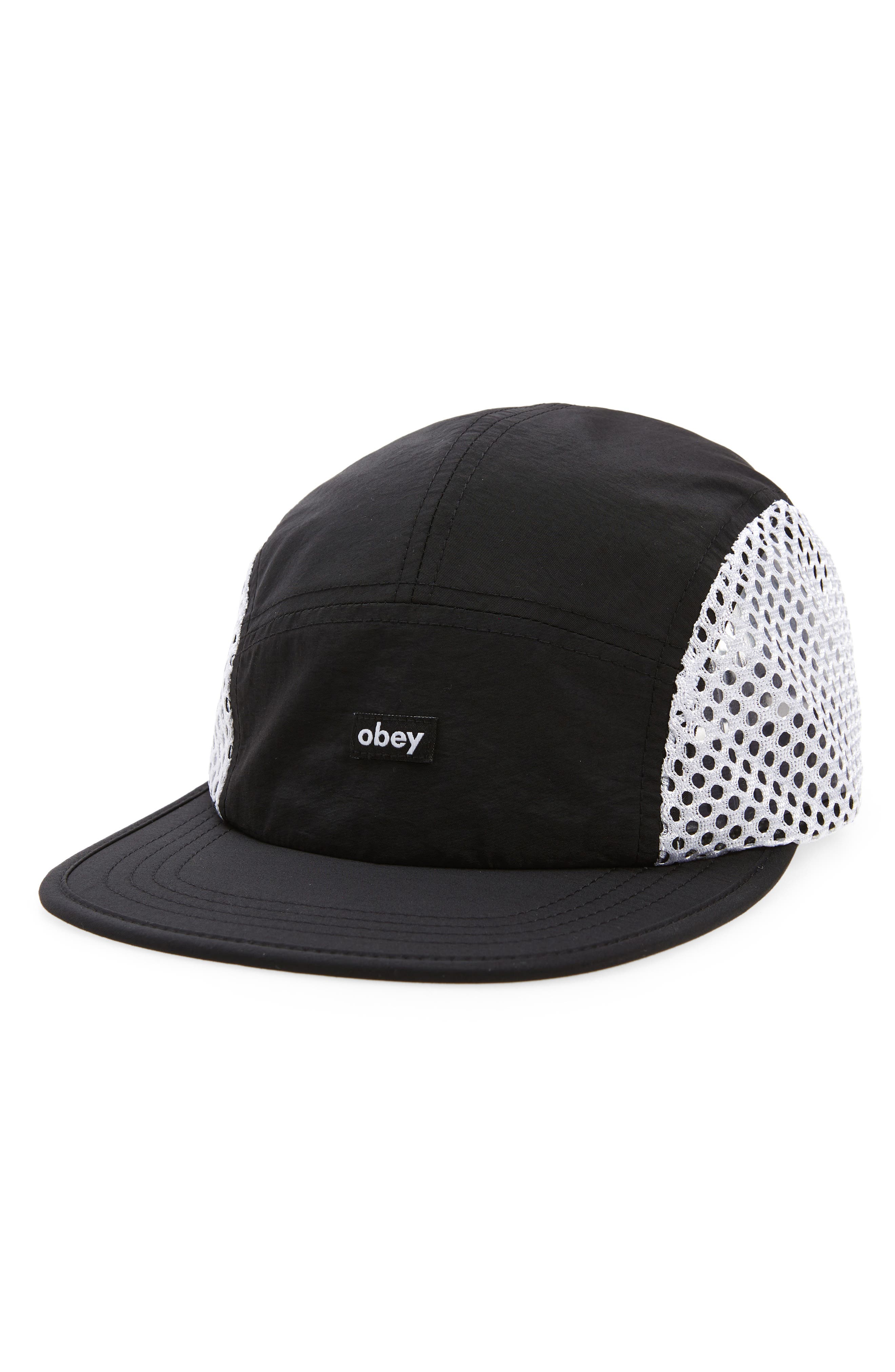 Obey Title Camp Cap in Black Multi