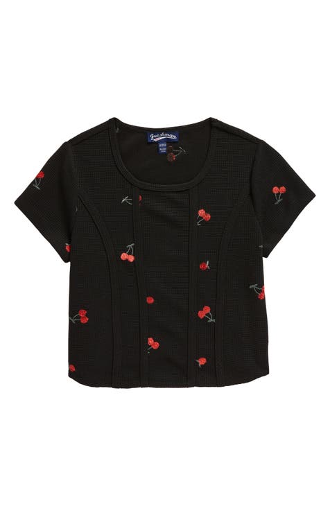 Cherry Embroidered T-Shirt (Big Kid)