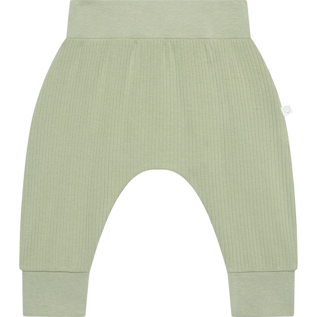 MORI Appliqué Bear Joggers in Sage And Polar Bear