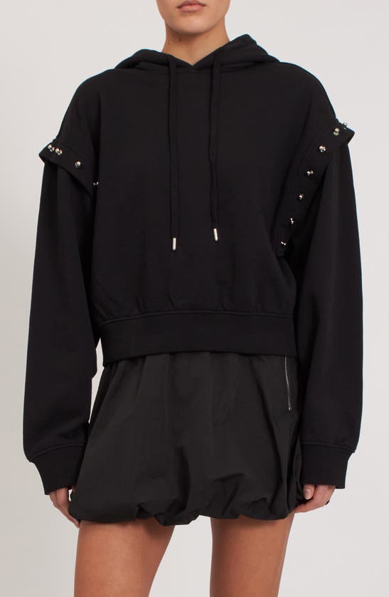 Shop Rebecca Minkoff Jessie Studded Hoodie In True Black