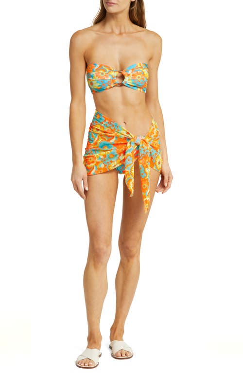 Kulani Kinis strapless bandeau top in Bombshell Beach floral print