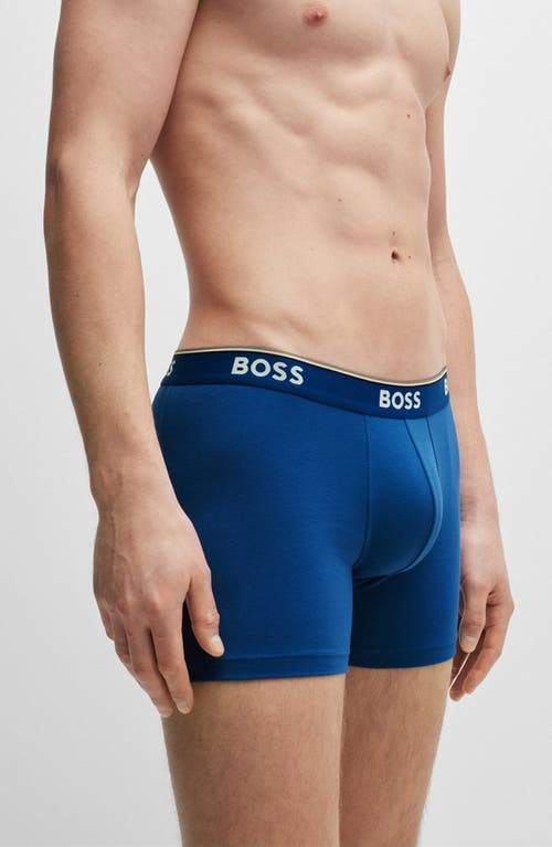 Hugo Boss Boss 3-pack Power Stretch Cotton Boxer Briefs In Black/red/blue