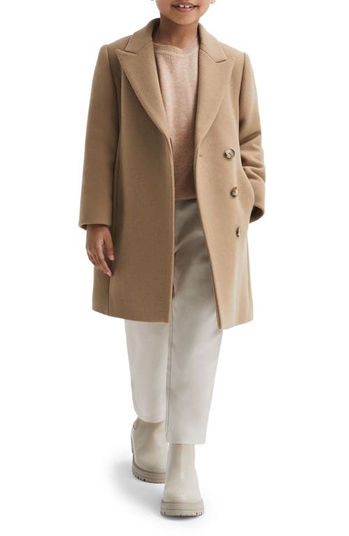 Reiss Harlow - Camel Harlow Teen Mid Length Wool Blend Coat In Camel