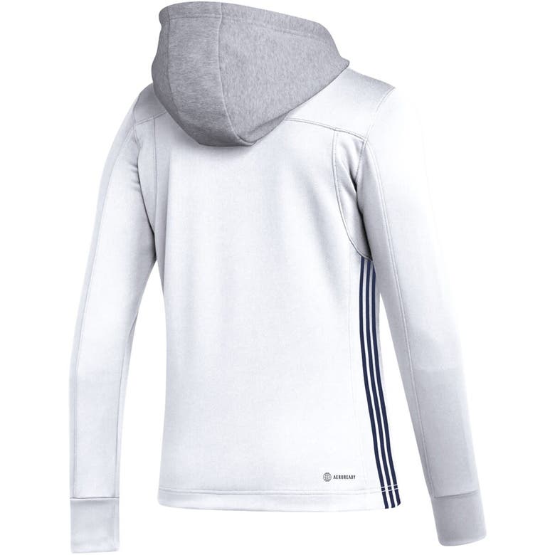 Shop Adidas Originals Adidas White New York Rangers Refresh Skate Lace Aeroready Pullover Hoodie
