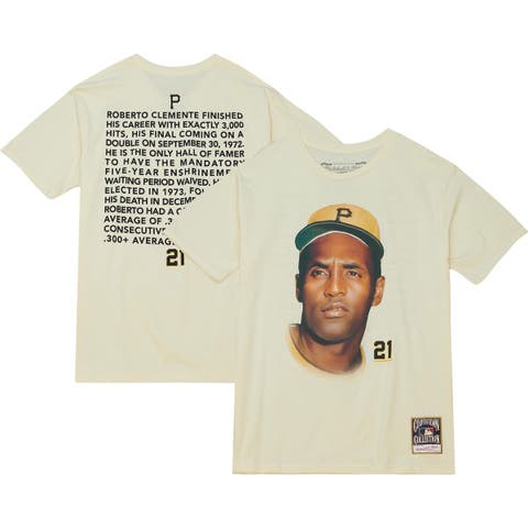 Mitchell & Ness Men's Mitchell & Ness Roberto Clemente Gray Pittsburgh  Pirates Legends Collection Player T-Shirt