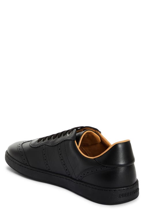 Shop Ferragamo Achille Sneaker In Nero New Biscotto