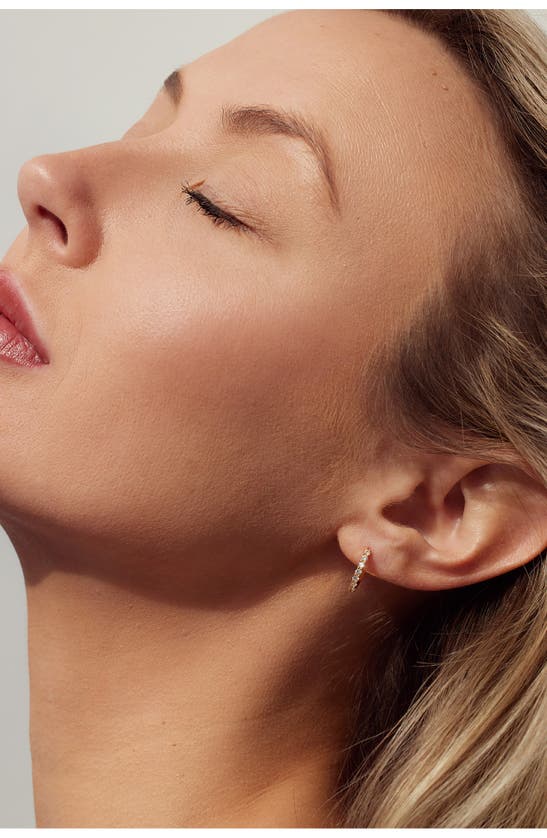 Nordstrom Crystal Huggie Hoop Earrings In Clear- Silver