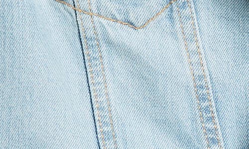Alaïa Hooded Denim Jacket With Cinched Waist In Bleu Clair