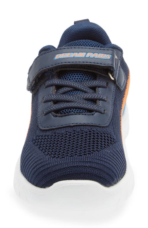 Shop Dream Pairs Knit Low Top Sneaker In Blue/navy/orange