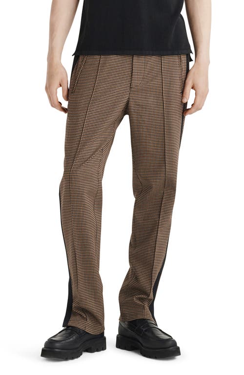 rag & bone Zander Houndstooth Stretch Virgin Wool Pants Blktan at Nordstrom,