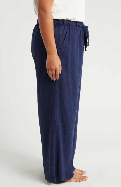 Shop Nordstrom Vacation Linen Blend Pajama Pants In Navy Peacoat