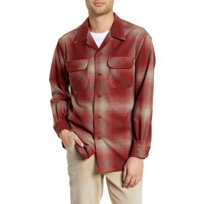 Pendleton Board Wool Flannel Shirt, Red