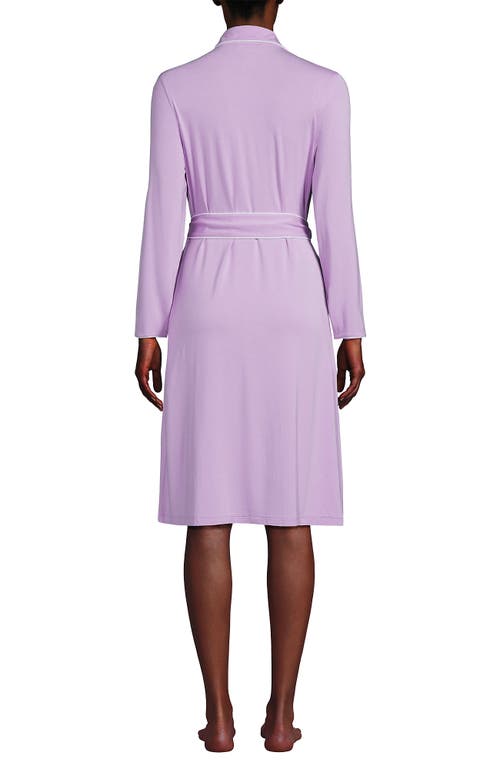 Shop Lands' End Plus Size Cooling Robe With Piping In Blushed Lilac