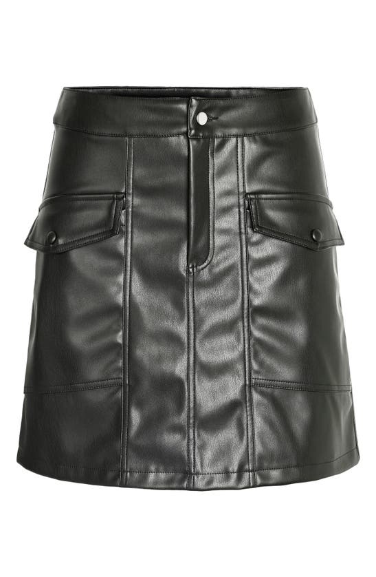 Noisy May Andy Faux Leather Miniskirt In Black