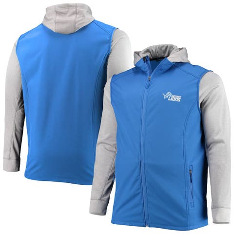 Women's WEAR by Erin Andrews Blue Detroit Lions Full-Zip Puffer Vest with  Belt