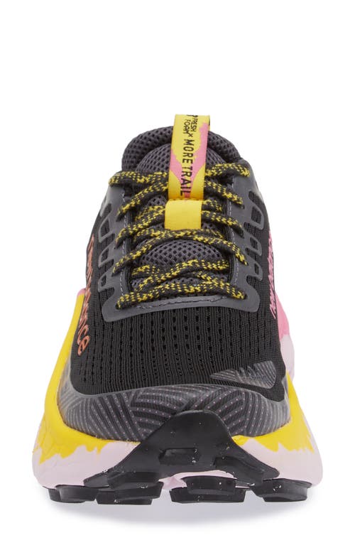 Shop New Balance Fresh Foam X More Trail V3 Sneaker In Black/ginger Lemon