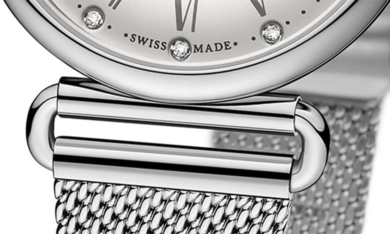 Shop Fendi Palazzo Diamond Marker Mesh Strap Watch, 29mm In Stainless Steel
