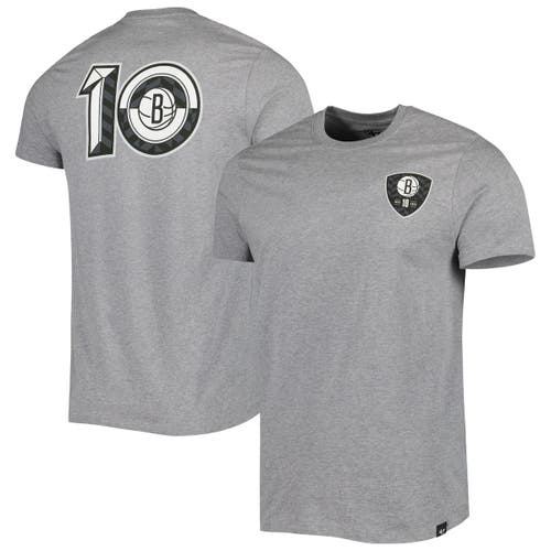 Men's '47 Heather Gray Brooklyn Nets 10th Anniversary Backer T-Shirt