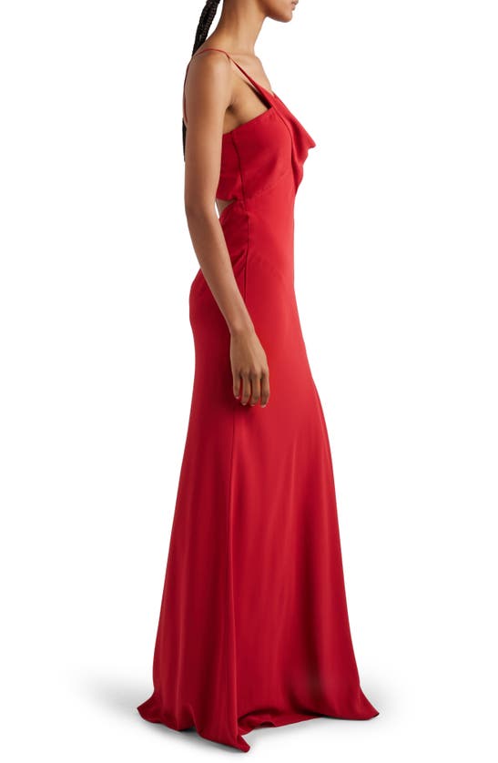 Shop Isabel Marant Kapri Cutout Cowl Neck Gown In Scarlet Red