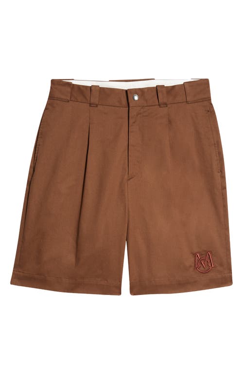 Shop Moncler Stretch Cotton Gabardine Bermuda Shorts In Brown