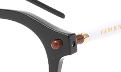 Fifth & Ninth Dylan 50mm Square Blue Light Blocking Glasses In Black/white