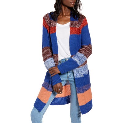 Bp. Bold Stripe Longline Cardigan, Blue