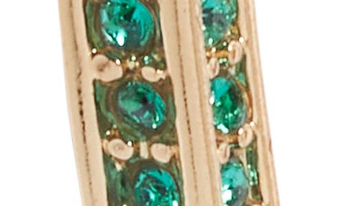 Shop Nordstrom Crystal Curved Bar Linear Drop Earrings In Emerald- Gold