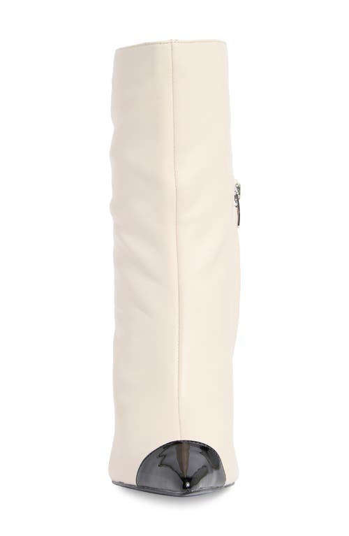 Nine West Winner Pointed Toe Boot In Chic Cream/nero