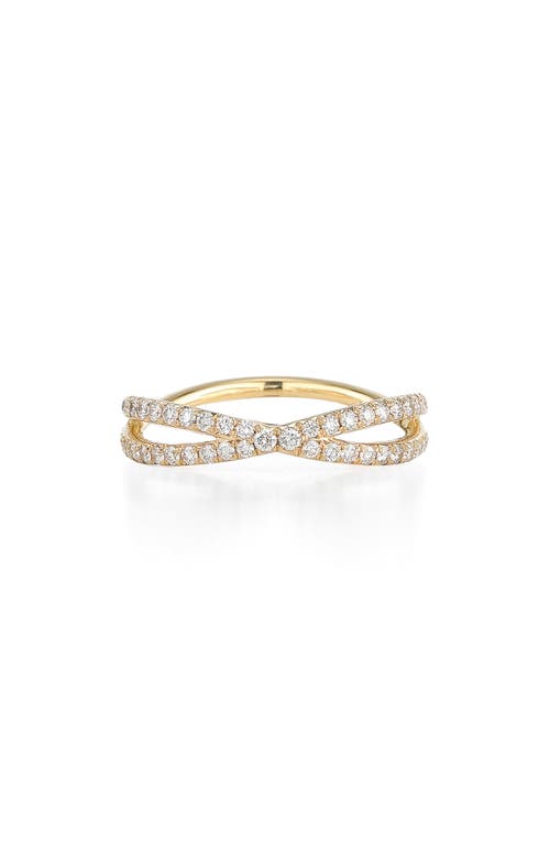 Fidelity Crossover Diamond Band Ring in Yellow Gold