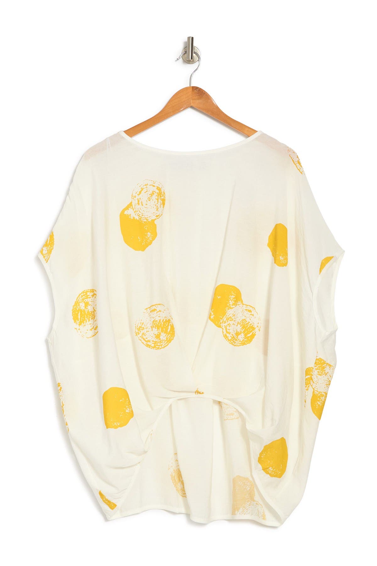 Patrizia Luca Untucked Dot Oversized Top In Off Wht/yellow