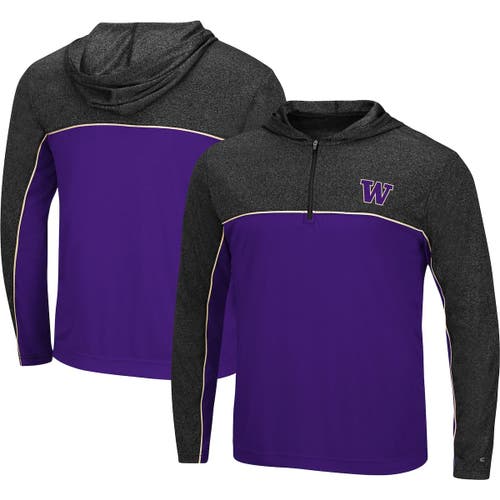 Men's Colosseum Purple Washington Huskies Flick Quarter-Zip Hoodie Windshirt