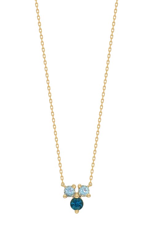 BLC 14K Gold Semiprecious Stone Pendant Necklace in 14K Yg London Blue Topaz