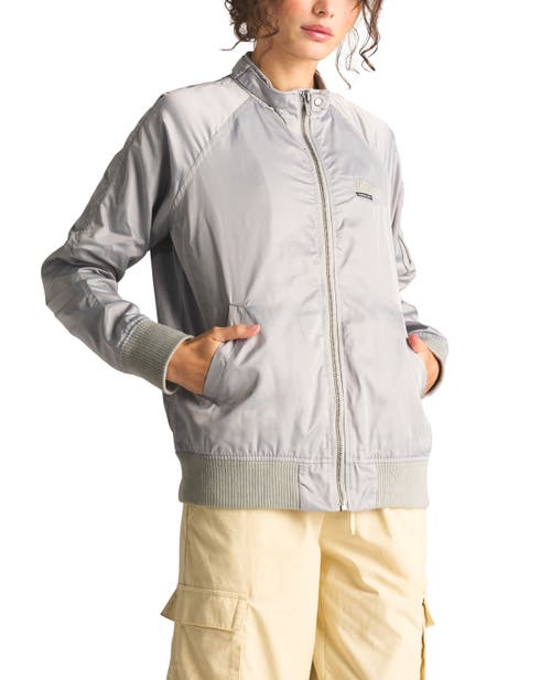Members Only Washed Satin Boyfriend Jacket In Silver