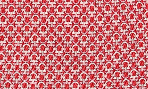 Shop Ferragamo Gancini Print Silk Tie In F.rosso/rosa