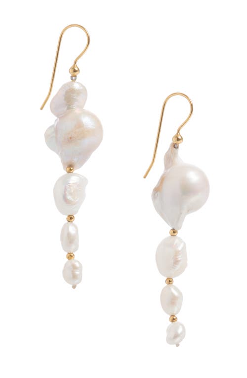 Freya Rose Large Baroque Pearl Drops Earings In Gold