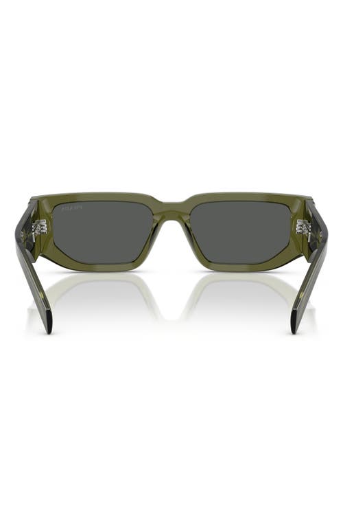 Prada 56mm Rectangular Sunglasses In Grey Green