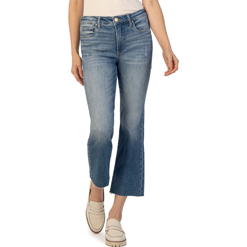 Kut From The Kloth Kelsey Fab Ab High Waist Ankle Flare Jeans In Perceptual W/me