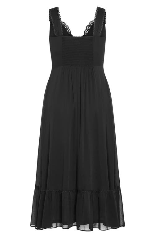 Shop City Chic Lidia Lace Trim Maxi Dress In Black