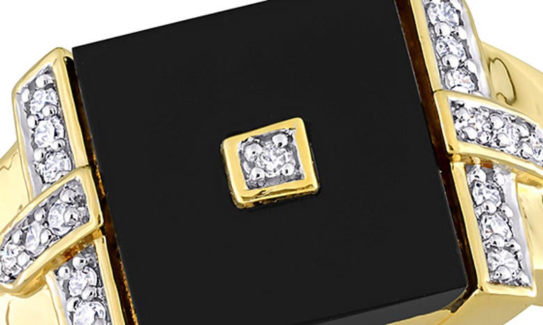 DELMAR ONYX & DIAMOND SQUARE RING