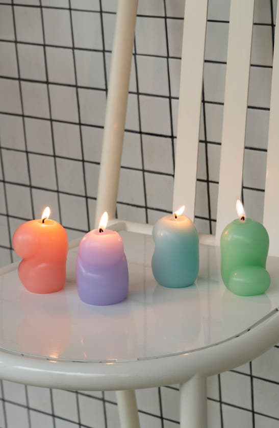 Shop Areaware Set Of 4 Mini Goober Candles In Blue Multi