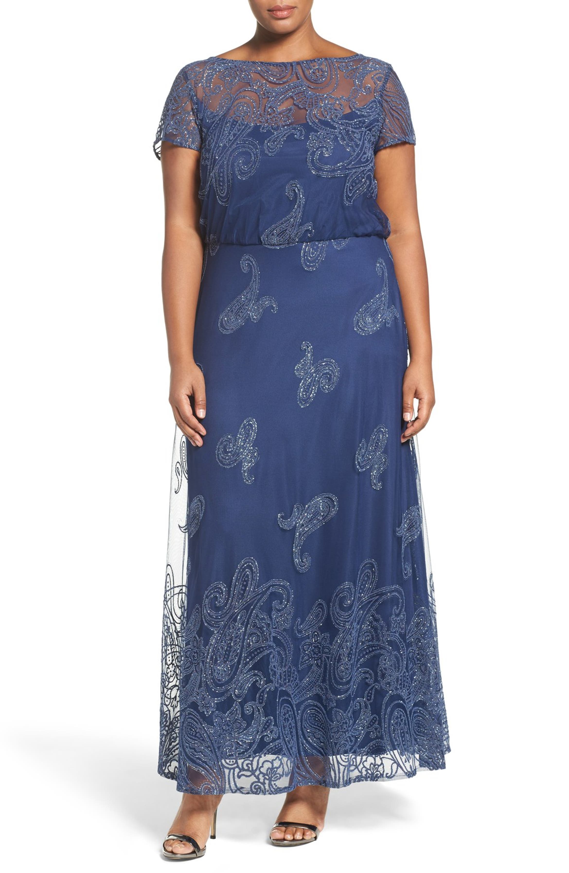 Brianna Beaded Blouson Gown (Plus Size) | Nordstrom