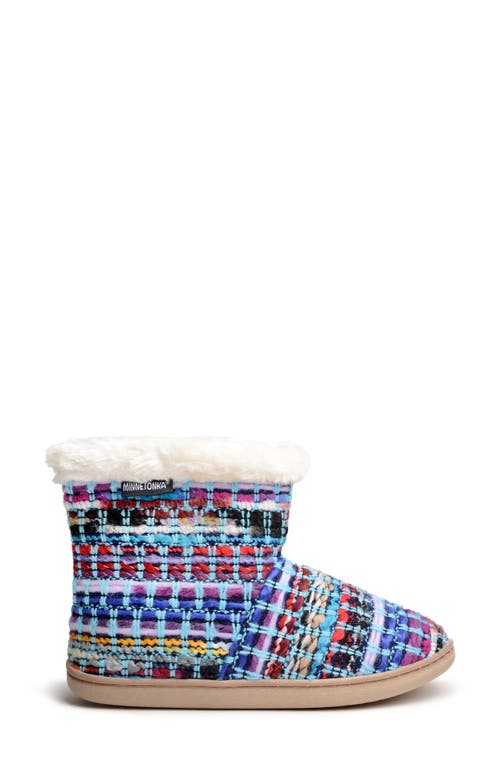 Shop Minnetonka Betty Faux Fur Lined Slipper Bootie In Turquoise Multi