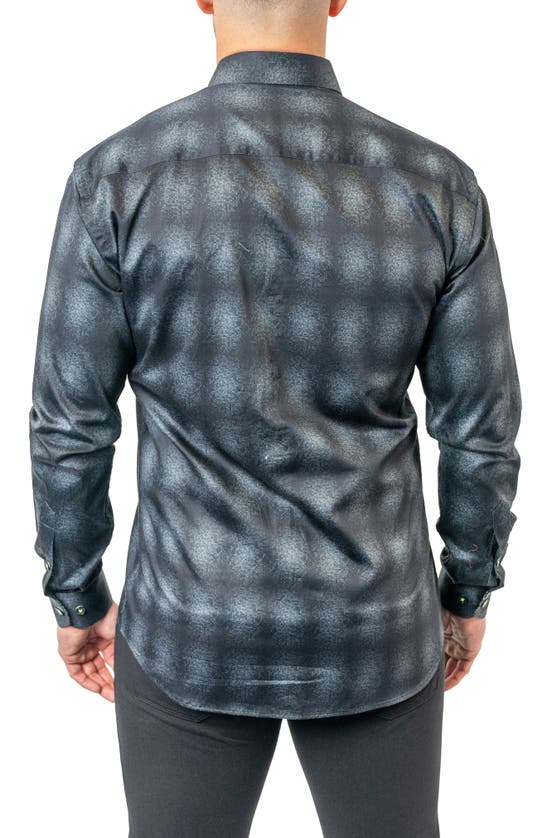 Maceoo Fibonacci Carbon 17 Contemporary Fit Button-up Shirt In Black