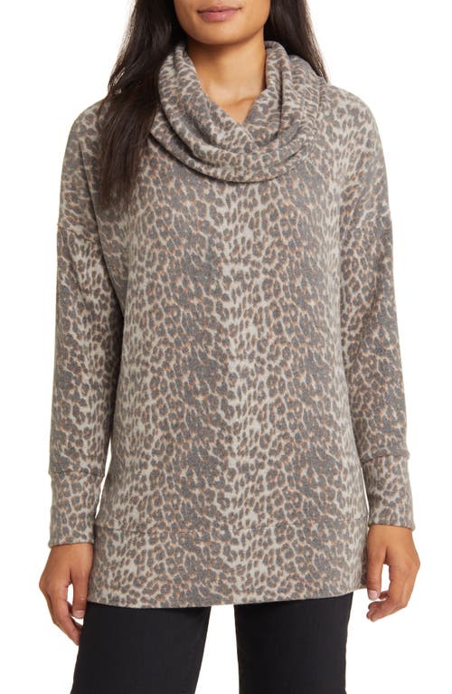 Loveappella Cowl Neck Tunic /Charcoal at Nordstrom
