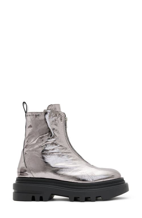 Shop Allsaints Othello Lug Sole Bootie In Gunmetal Grey