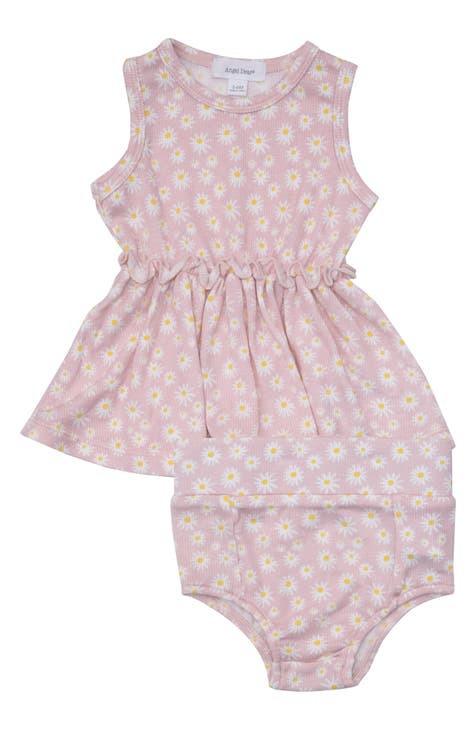 Angel Dear Blue Rib Stripe Tank Dress & High Waist Bloomer main image 0