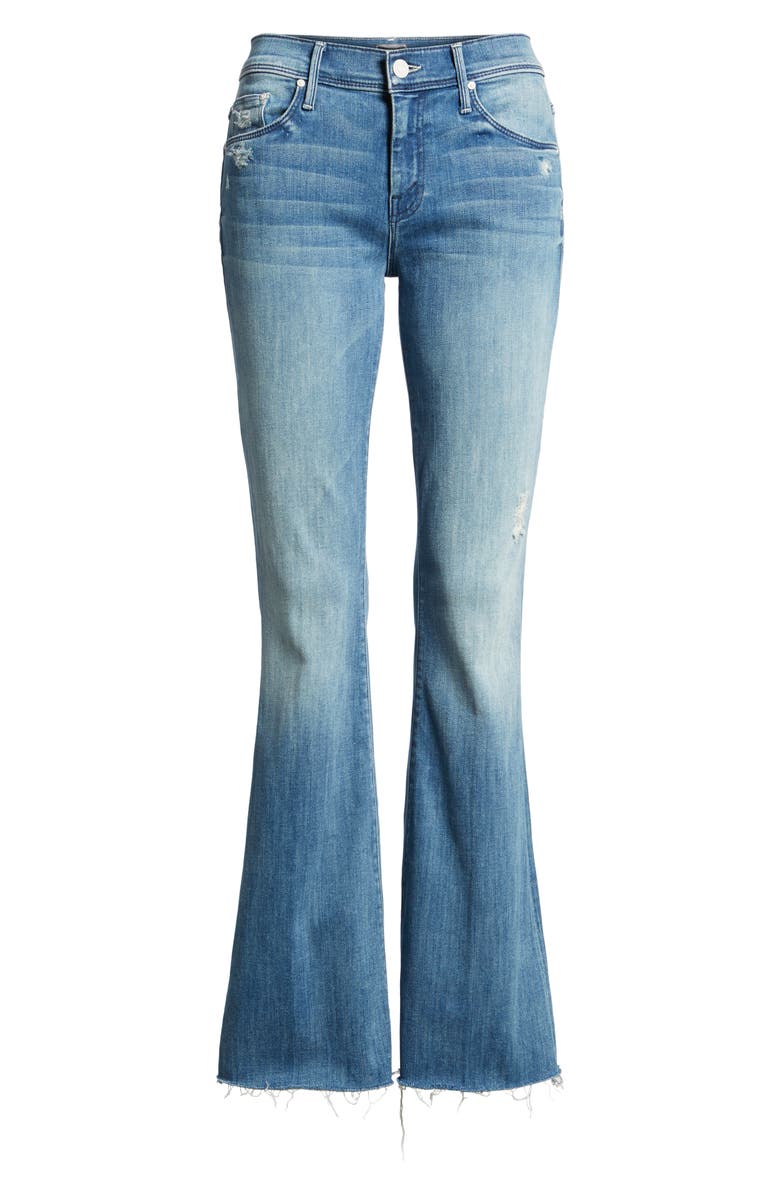 MOTHER Raw Hem Flare Jeans (Graffiti Girl) | Nordstrom