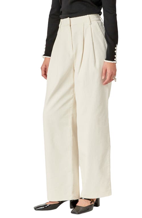 English Factory Wide Leg Corduroy Pants In Off White